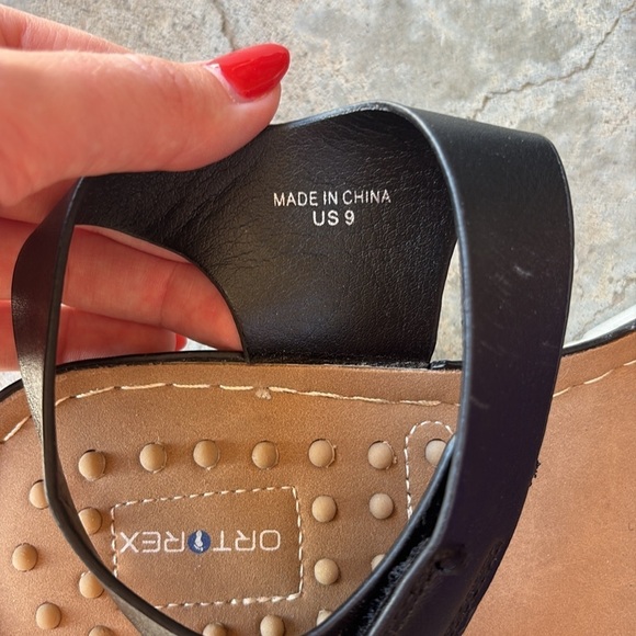 NEW Ortorex Black Wedge Sandals size 9 - Picture 2 of 8